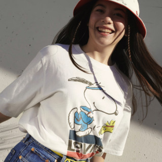 Levi's 李维斯 X Peanuts 女士圆领短袖T恤 85634-0040 白色 S