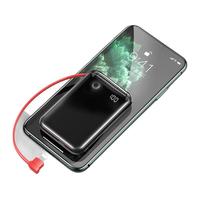 BASEUS 倍思 小方 移动电源数据线二合一 黑色 10000mAh Type-C Lightning 3.0A双向快充