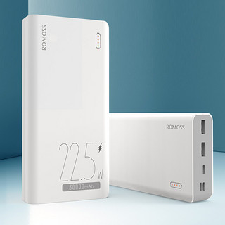 ROMOSS 罗马仕 sense 8+ 移动电源 白色 30000mAh Lightning micro usb Type-C 18W快充