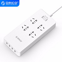 奥睿科（ORICO）插线板/插排/插座/排插/接线板/USB智能接线板多孔位过载保护GPC 4孔4USB-1.8m
