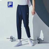 FILA ATHLETICS 斐乐官方男子针织长裤2020夏季新款收口运动裤男 RD宝蓝A-NV 180/88A/XL