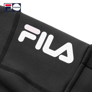 FILA FUSION斐乐女子针织打底裤2021春夏新款时尚短legging骑行裤 深黑-BK 180/78A/XXL