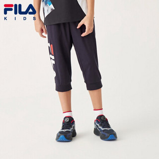 FILA 斐乐童装男童七分裤2021夏季新款儿童休闲纯棉运动裤短裤潮 传奇蓝-NV 170cm