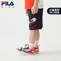 FILA（斐乐）童装男小童短裤2021夏季新款儿童休闲宽松透气针织五分裤 传奇蓝-NV 105cm