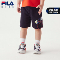 FILA（斐乐）童装男小童短裤2021夏季新款儿童休闲宽松透气针织五分裤 传奇蓝-NV 130cm