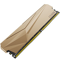 PLUS会员：CUSO 酷兽 夜枭系列 DDR4 3200MHz 台式机内存 马甲条 金色 16GB