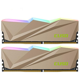 CUSO 酷兽 剑齿虎系列 DDR4 3200MHz RGB 台式机内存 灯条 金色 16GB 8GBx2