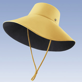 Beneunder 蕉下 穹顶系列 女士遮阳渔夫帽 倍护款 日光黄-云碳黑