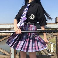 |电竞少女|jk制服套装格裙百褶裙学生12岁Jk制服裙子jks短裙日系