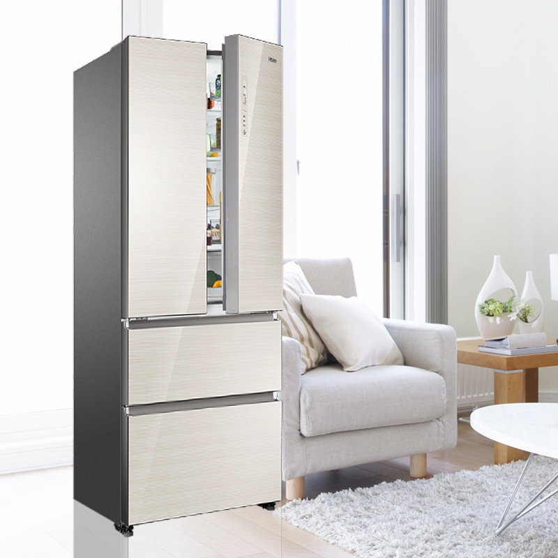 haier/海尔bcd-449wdco超薄多门十字对开门彩晶玻璃面板家用风冷无霜