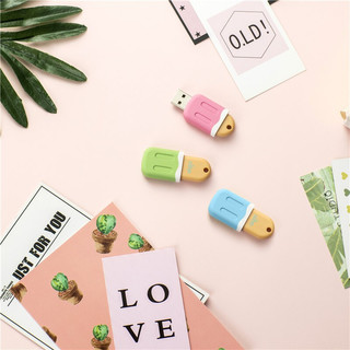 爱国者（aigo）128GB USB3.1 U盘 U333 粉色 可爱雪糕女生系列 可爱聚焦 高速读写 时尚推拉 亲肤手感