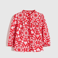 女童花卉圆领衬衫