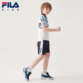 FILA 斐乐童装男童针织五分裤 2021夏季新款儿童短裤 RD宝蓝-NV 160cm