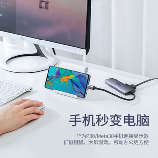 Type-C扩展坞HDMI线转接头通用苹果MacBook华为电脑iPadPro转换器投屏拓展坞 USB-C拓展坞-六合一带读卡器