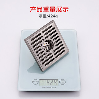 莱尔诗丹（Larsd）全铜防臭地漏 加厚防堵地漏 卫生间淋浴房防臭地漏 全铜拉丝地漏配洗衣机弯头 3003BW
