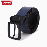 Levi's 李维斯 男士蓝色牛皮革方扣腰带38018-0032 蓝色 100