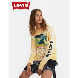LEVI 's 李维斯 男士扎染圆领纯棉印花长袖T恤16139-0024 黄色 M