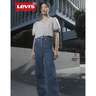 LEVI'S 轻松浪系列 女士灯笼袖休闲中袖衬衫22679-0001 拼色 S