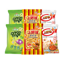 oishi上好佳鲜虾片虾条洋葱圈膨化组合系列480g