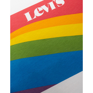 Levi's李维斯PRIDE彩虹系列男女同款圆领纯棉印花无袖背心56571-0015 白色 S