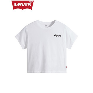 Levi's李维斯 夏季商场同款女士纯棉标语印花宽松版短袖T恤69973-0093 白色 XS