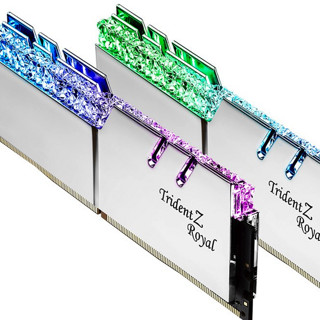 G.SKILL 芝奇 Trident Z Royal皇家戟系列 DDR4 3600MHz RGB 台式机内存 灯条 花耀银 64GB  32GBx2 F4-3600C18D-64GTRS