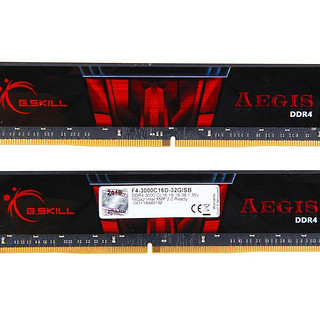 G.SKILL 芝奇 Aegis DDR4系列 DDR4 2400MHz 台式机内存 黑红色 8GB F4-2400C15S-8GIS