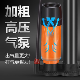 永久打气筒山地自行车骑行装备配件公路单车篮球气球通用高压带气压表汽车电动车充气气管子 高压带气压表气筒-黑色