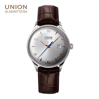 UNION GLASHUTTE SA 格拉苏蒂宇联 UNION）德国手表 诺拉敏斯系列 小牛皮男士自动机械日历腕表D012.407.16.037.01