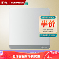 鸿雁(HONYAR)鸿雁开关插座 Q86银色大板银电源墙壁五孔开关插座套餐 空白盖板 86型