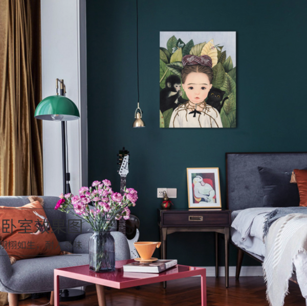 雅昌 那小先 《弗里达和她的朋友们》 50×38cm 2019年 沙发背景墙装饰画挂画