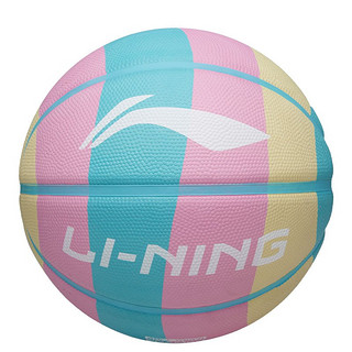 LI-NING 李宁 韦德系列 橡胶篮球 LBQK655-1 粉/蓝/黄 5号/青少年