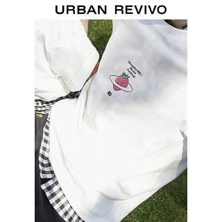 URBAN REViVO UR2021春夏新品男女同款宽松T恤MV18S4MP2006 本白 L