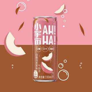 AHHA 小宇宙 气泡水 白桃乌龙茶味 330ml*12听