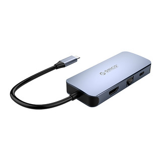 ORICO 奥睿科 typec扩展坞 六合一多功能HDMI RJ45 PD3.0快充华为手机苹果 USB3.0分线器电脑转换器转接头 【USB3.0*3+HDMI+RJ45+PD100W】6合1-太空灰 0.15m