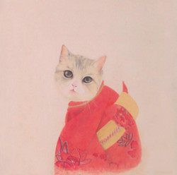 买买艺术 buybuyART 买买艺术 何晓蕾 《和风猫》 40x30cm  版画 油画 装饰画