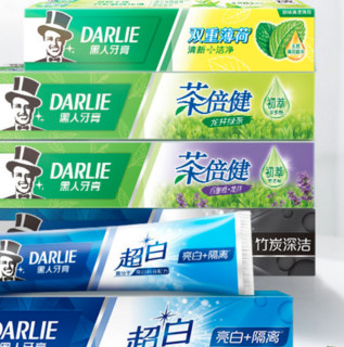 DARLIE 好来 牙膏套装 (茶倍健绿茶140g+茶倍健百里香140g+超白140g+超白竹炭140g+双重薄荷140g)