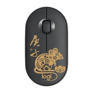 logitech 罗技 Pebble 鼠年礼盒款 2.4G蓝牙 双模无线鼠标 1000DPI 黑色