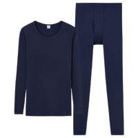 THREEGUN 三枪 swan系列 男士圆领保暖内衣套装 26111D0 藏青 XL