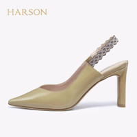 HARSON/哈森 HM17101 女款尖头浅口一字带高跟凉鞋