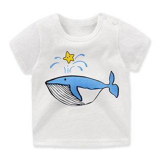 萌趣熊 G021 儿童T恤 星星鲸鱼 100cm