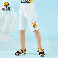 B.duck小黄鸭童装男童短裤2021夏季新款儿童五分裤舒适洋气运动裤 白色 130cm