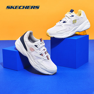 Skechers斯凯奇2021新款男女款夏季复古厚底休闲鞋拼接透气运动鞋