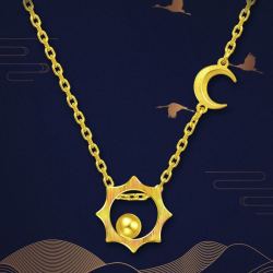 chowtaifook周大福太阳月亮足金黄金项链66g