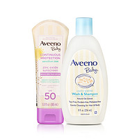 88VIP：Aveeno 艾惟诺 多效防晒霜88ml+洗发沐浴露天236ml