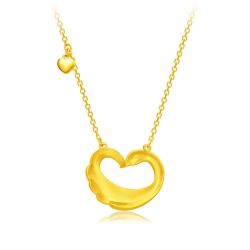 chow tai fook 周大福 时尚天鹅心形足金黄金项链/吊坠