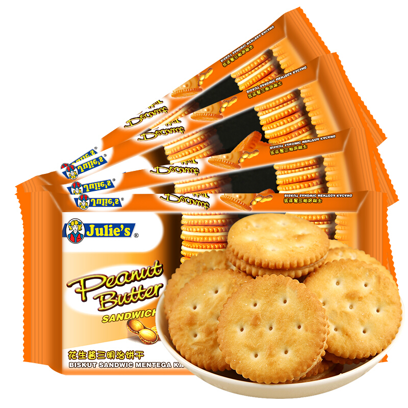julies 茱蒂丝 夹心饼干 花生酱味 135g*4袋