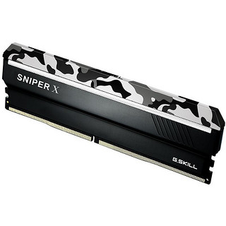 G.SKILL 芝奇 Sniper X 狙击者系列 DDR4 3200MHz 台式机内存 马甲条 迷彩黑 16GB F4-3200C16S-16GSXWB