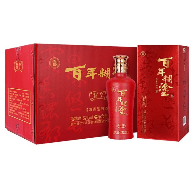 百年糊涂 智享 52度 浓香型白酒 贵州名酒 粮食酿造  52度 500mL 7瓶