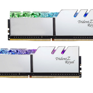 G.SKILL 芝奇 Trident Z Royal皇家戟系列 DDR4 3200MHz RGB 台式机内存 灯条 花耀银 16GB 8GBx2 F4-3200C16D-16GTRS